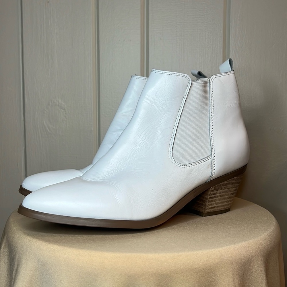 Marc Fisher White Ankle Boots